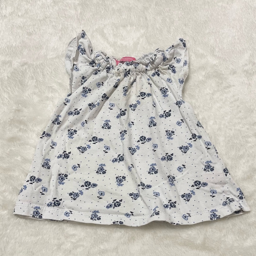 🎀 3-6 months baby girl shirt top floral 🎀 baby girl clothes white blue